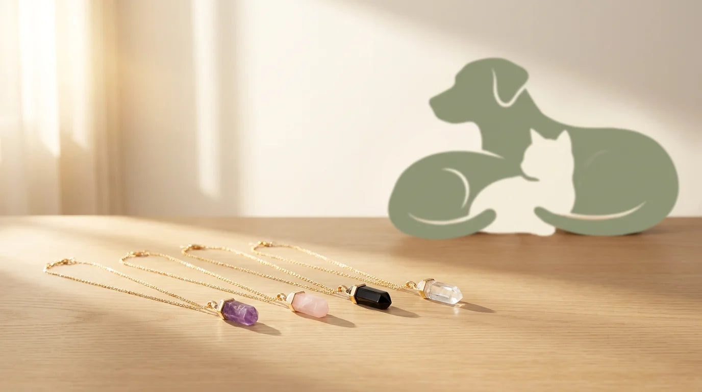 AuraPaw Hero Banner - crystal pet necklaces collection