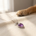 Amethyst Calm Collar Charm - purple crystal pet necklace for anxious dogs and cats